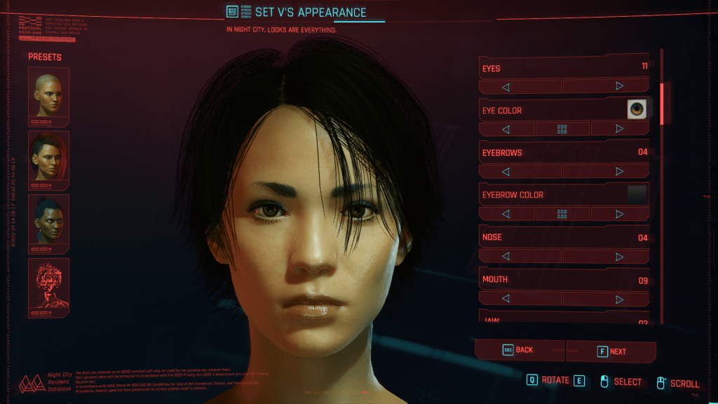 hoshino-s-asian-v-preset-female-cyberpunk-2077-mod