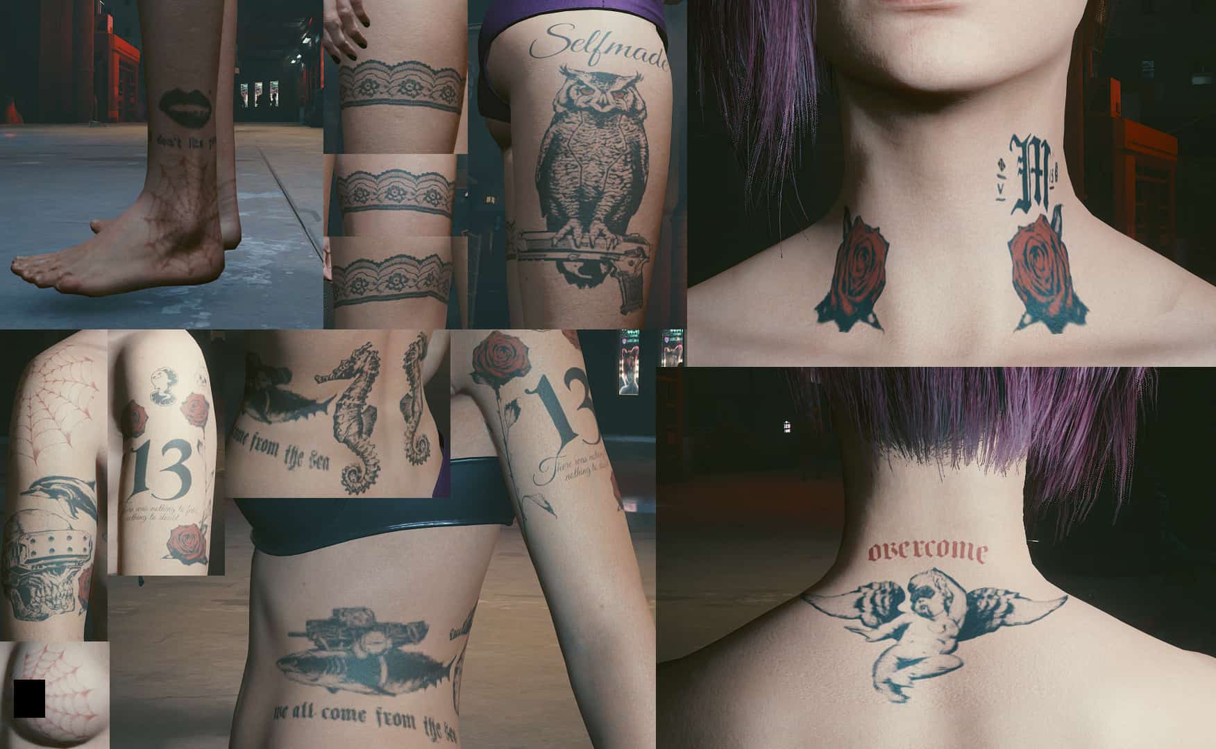 Judy V (Tattoos face preset) By Alostraz Cyberpunk 2077 Mod