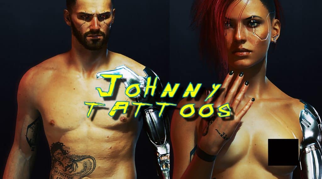 Johnny Tattoos For V Cyberpunk 2077 Mod   Johnny Tattoos For V 1 1024x569 