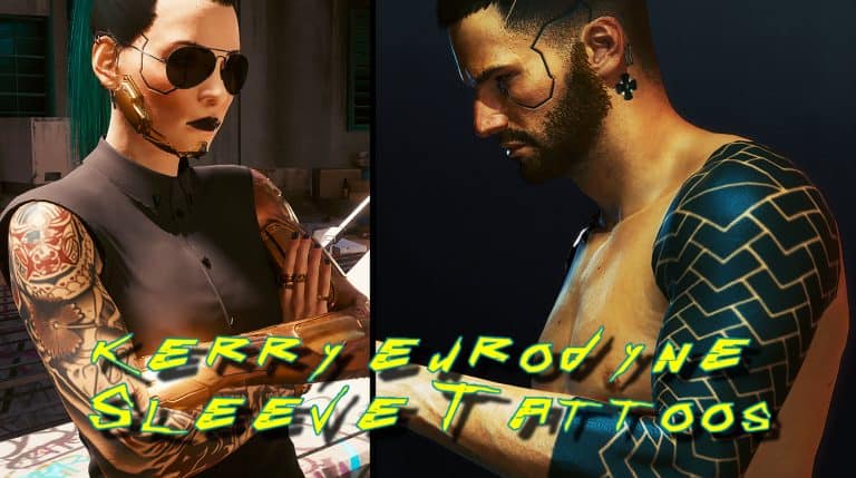 Kerry Eurodyne Sleeve Tattoos For V - Cyberpunk 2077 Mod